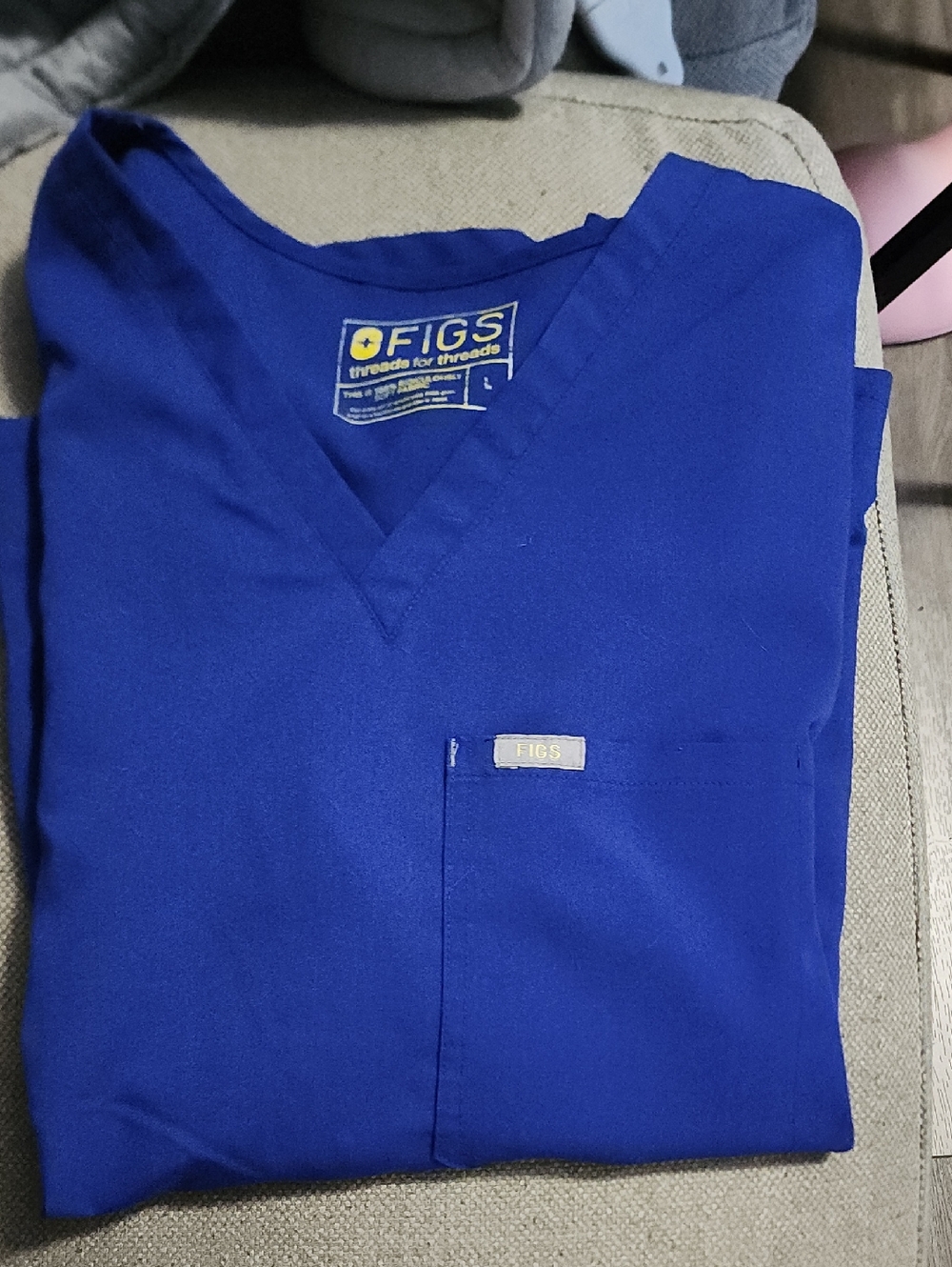 Figs Catarina Scrub Top In Deep Royal Blue